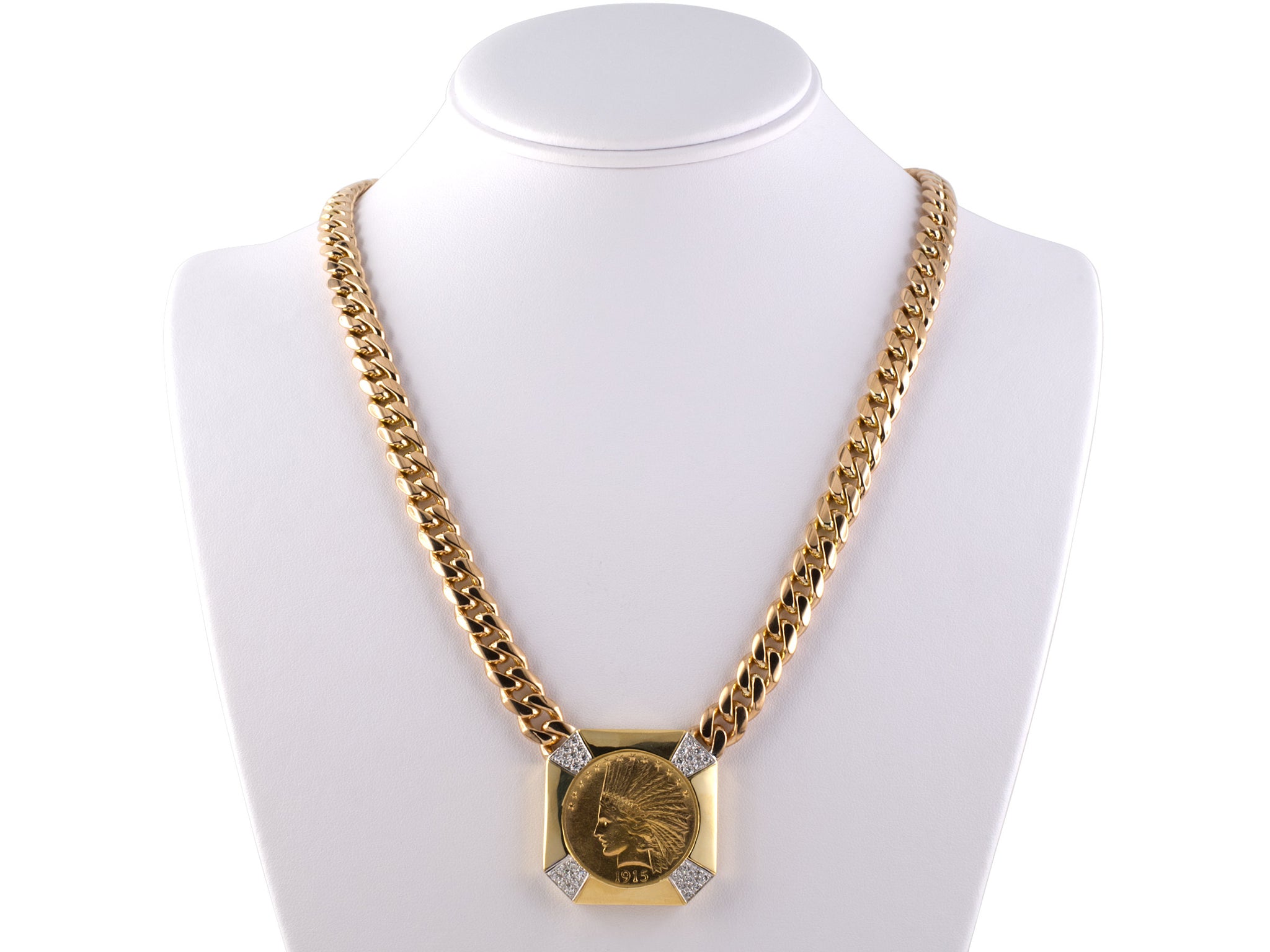 45278 Cartier Gold Coin Diamond Pendant Durland Co