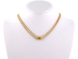 45281 - SOLD - Gold Pearl Cable Chain With Snap Swivel Slide Necklace