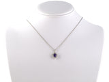 45288 - Platinum Diamond AGL Purple Sapphire Cluster Pendant Necklace