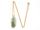45293 - Gold GIA Jadeite Peapod Pendant Necklace With Chain
