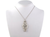 45294 - SOLD - Art Deco Platinum Diamond Filigree Pendant Necklace