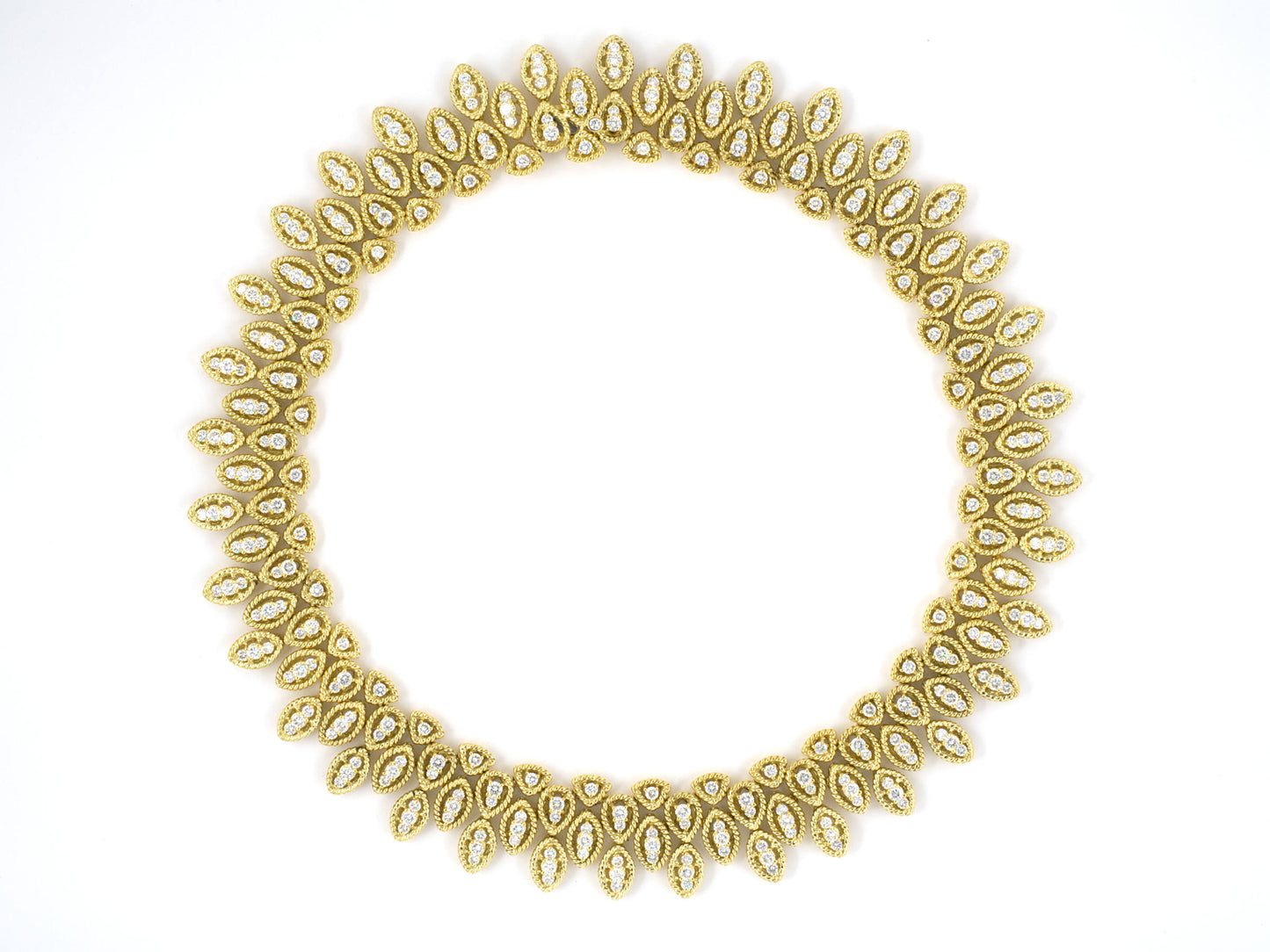 45298 - Hammerman Bros Gold Diamond Rope Border Necklace