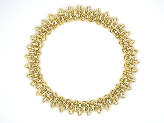 45298 - Hammerman Bros Gold Diamond Rope Border Necklace