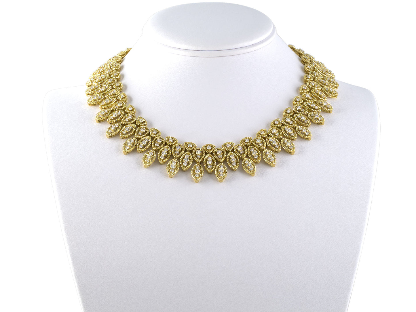 45298 - Hammerman Bros Gold Diamond Rope Border Necklace
