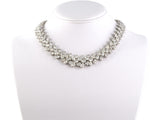 45305 - Circa 1998 Platinum Diamond Graduated Cluster Link Necklace