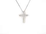 45307 - SOLD - Gold Diamond Religious Cross Pendant Necklace With Adjustable Length Chain