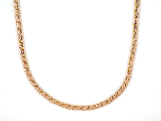 45315 - Gold Spiral Wire With Polished Plate Link Chain