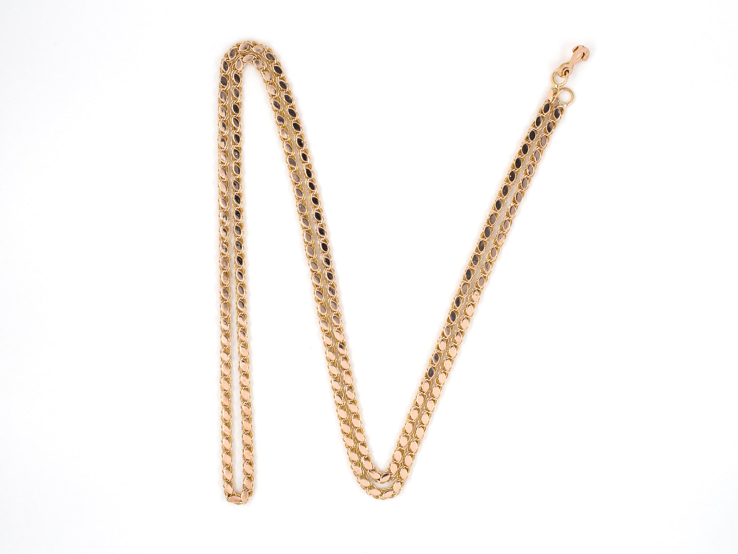 45315 - Gold Spiral Wire With Polished Plate Link Chain