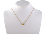 45318 - Gold Diamond Bezel Set Domed Solitaire Pendant Necklace