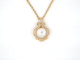 45319 - SOLD - Gold Diamond Mabe Pearl Floral Design Pendant Necklace