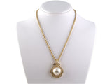 45319 - Gold Diamond Mabe Pearl Floral Design Pendant Necklace