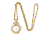 45319 - SOLD - Gold Diamond Mabe Pearl Floral Design Pendant Necklace