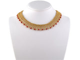 45320 - SOLD - Italy Gold Coral Festoon Choker Necklace