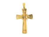 45324                - SOLD - Victorian Gold Turquoise Pearl Rose Cut Diamond Cross Pendant