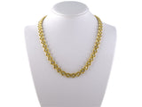 45337 - Gold Diamond Carved Flower Link Necklace