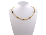 45339 - Italy Gold Hexagon Garnet Citrine Tourmaline Aqua Iolite Topaz Peridot Quartz   Necklace
