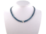 45344 - Cerro Platinum Pear Shape Aqua With GIA Diamond Center Graduated Riviere Necklace