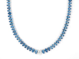 45344 - Cerro Platinum Pear Shape Aqua With GIA Diamond Center Graduated Riviere Necklace