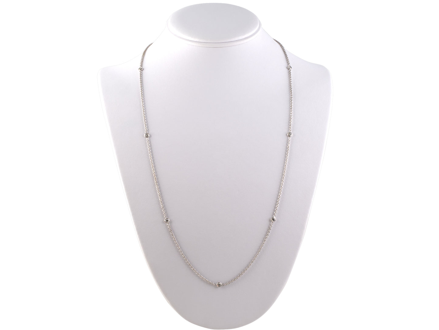 45353 - Gold Diamond Bezel Set Diamond By The Yard Cable Chain Necklace