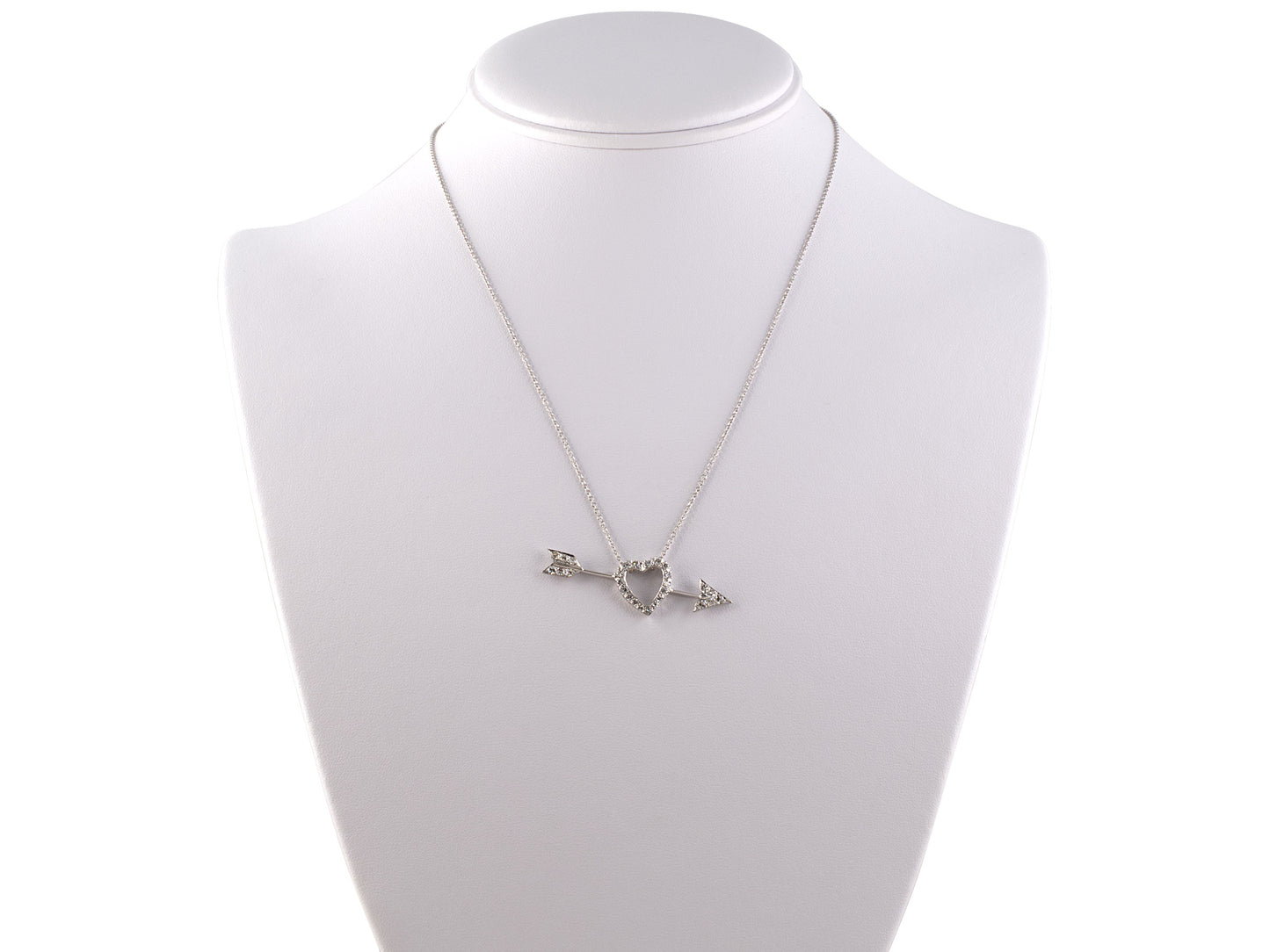 45354 - Gold Diamond Heart And Arrow Pendant Necklace