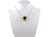 45355 - SOLD - Gold Pear Shape Amethyst Pave Set Diamond Pendant Necklace