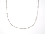 45359 - SOLD - Gold Diamond By The Yard Bezel Set Cable Chain Necklace 77"