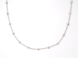 45360 - SOLD - Gold Diamond By The Yard Bezel Set Cable Chain Necklace 70"