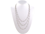 45360 - SOLD - Gold Diamond By The Yard Bezel Set Cable Chain Necklace 70"