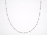 45361 - SOLD - Gold Diamond By The Yard Bezel Set Cable Chain Necklace 75"