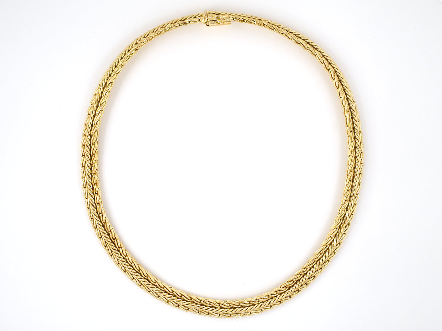 45369 - Gold 3 Row Woven Rope Design Necklace