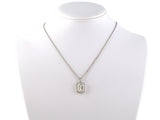 45371 - Platinum GIA Diamond Rectangular Cluster Pendant Necklace