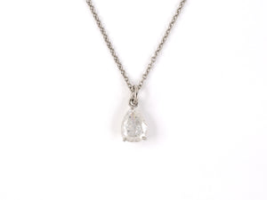 45372 - Platinum Pear Shape Diamond Solitaire Pendant Necklace
