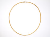 45377 - SOLD - Gold Corrugated Flat Curb Link Chain Necklace