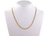 45377 - SOLD - Gold Corrugated Flat Curb Link Chain Necklace