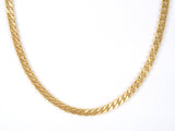 45377 - SOLD - Gold Corrugated Flat Curb Link Chain Necklace