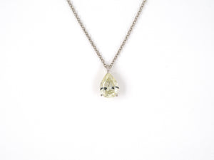 45379 - Platinum Pear Shape Diamond Solitaire Pendant Necklace