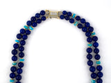 45381 - Emis Circa 1965 Gold Lapis Turquoise Diamond Necklace