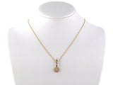 45384 - SOLD - Victorian Gold Diamond Blue Enamel Cluster Drop Pendant Necklace