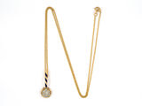 45384 - Victorian Gold Diamond Blue Enamel Cluster Drop Pendant Necklace