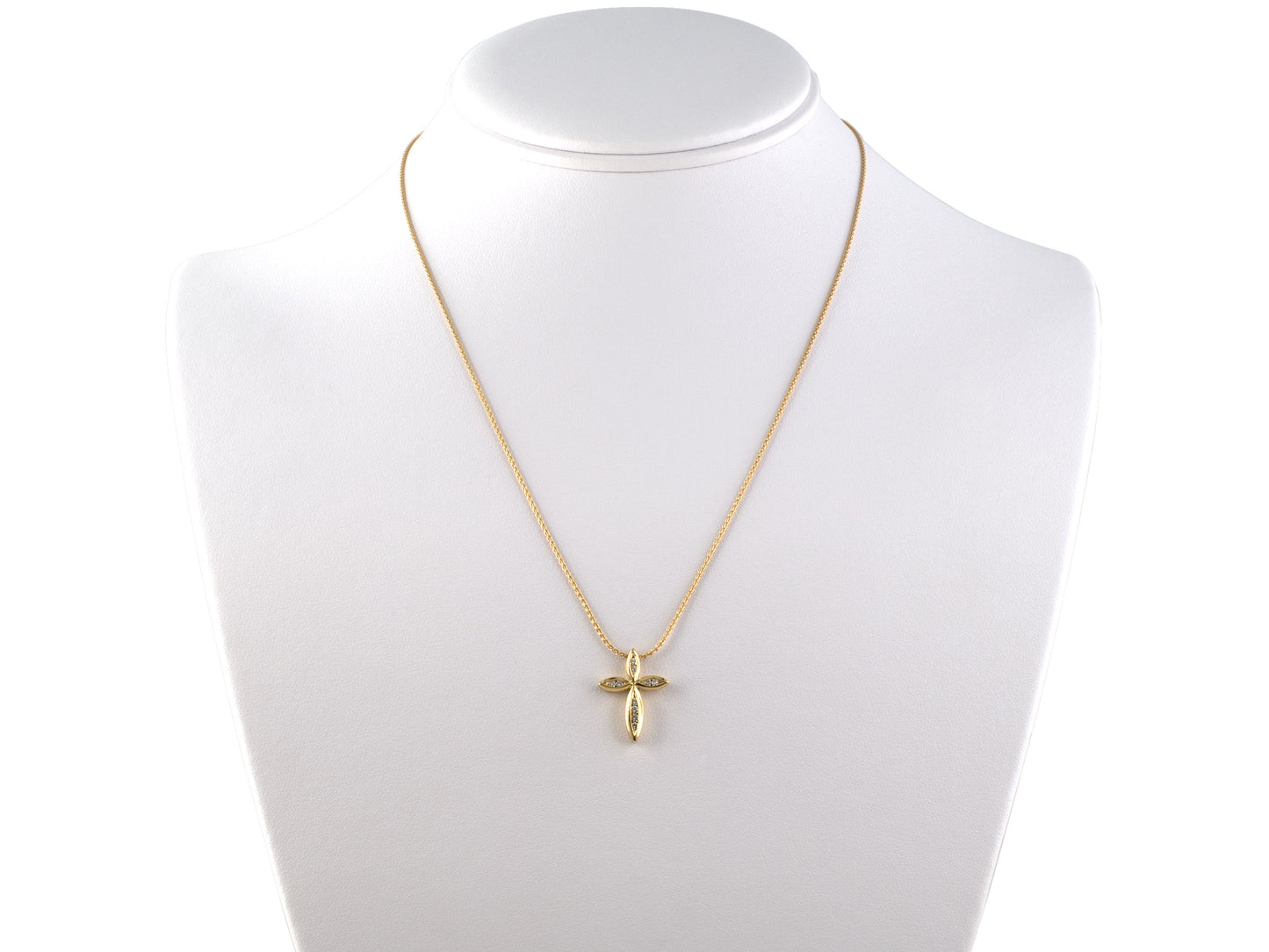 45386 - SOLD - Goodman Gold Diamond Cross Pendant Necklace