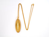 45396 - Victorian Circa 1873 English London Gold Diamond Navette Shaped Locket Pendant Necklace