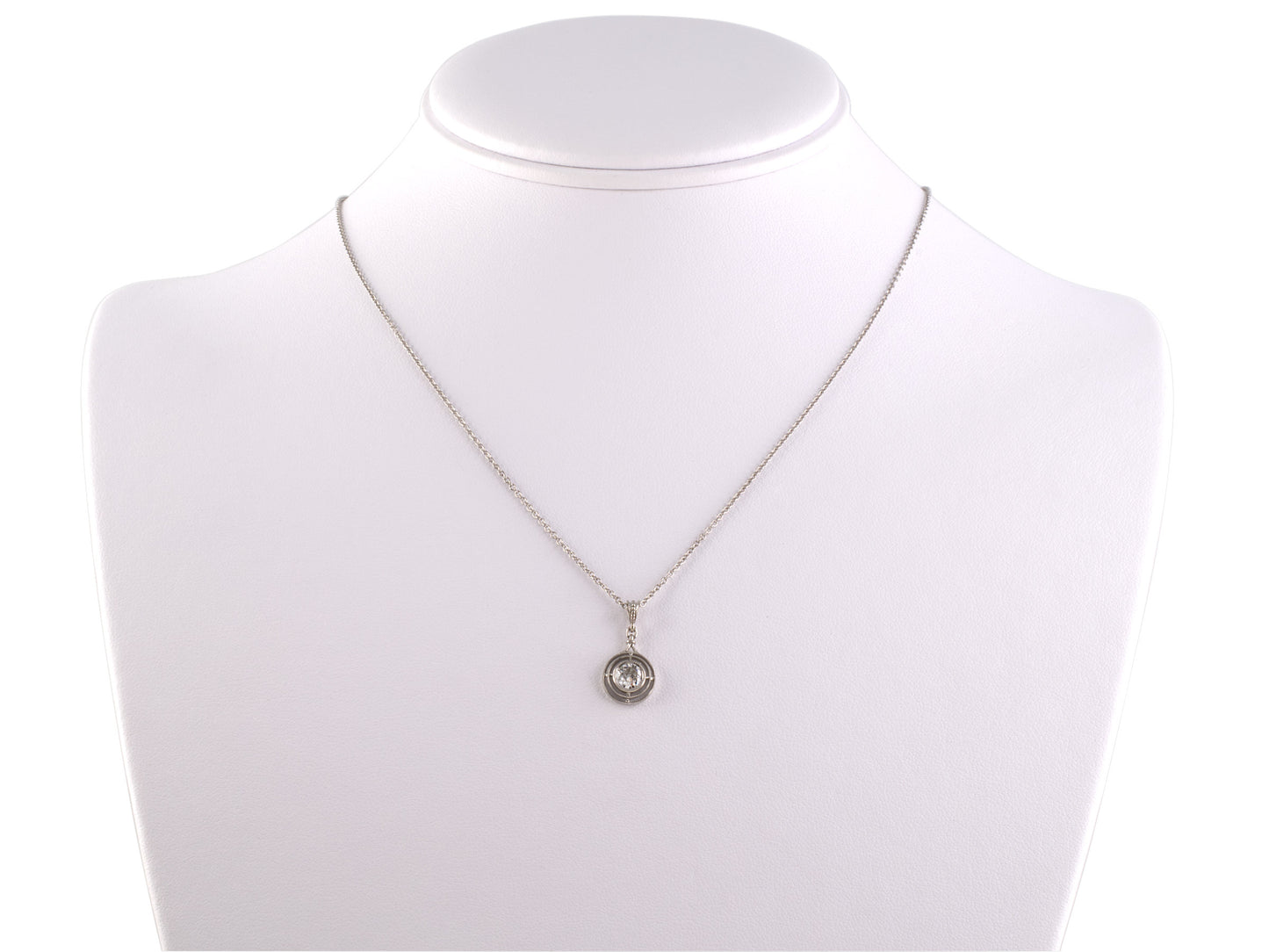 45409 - Platinum Diamond Merry Widow Pendant Necklace