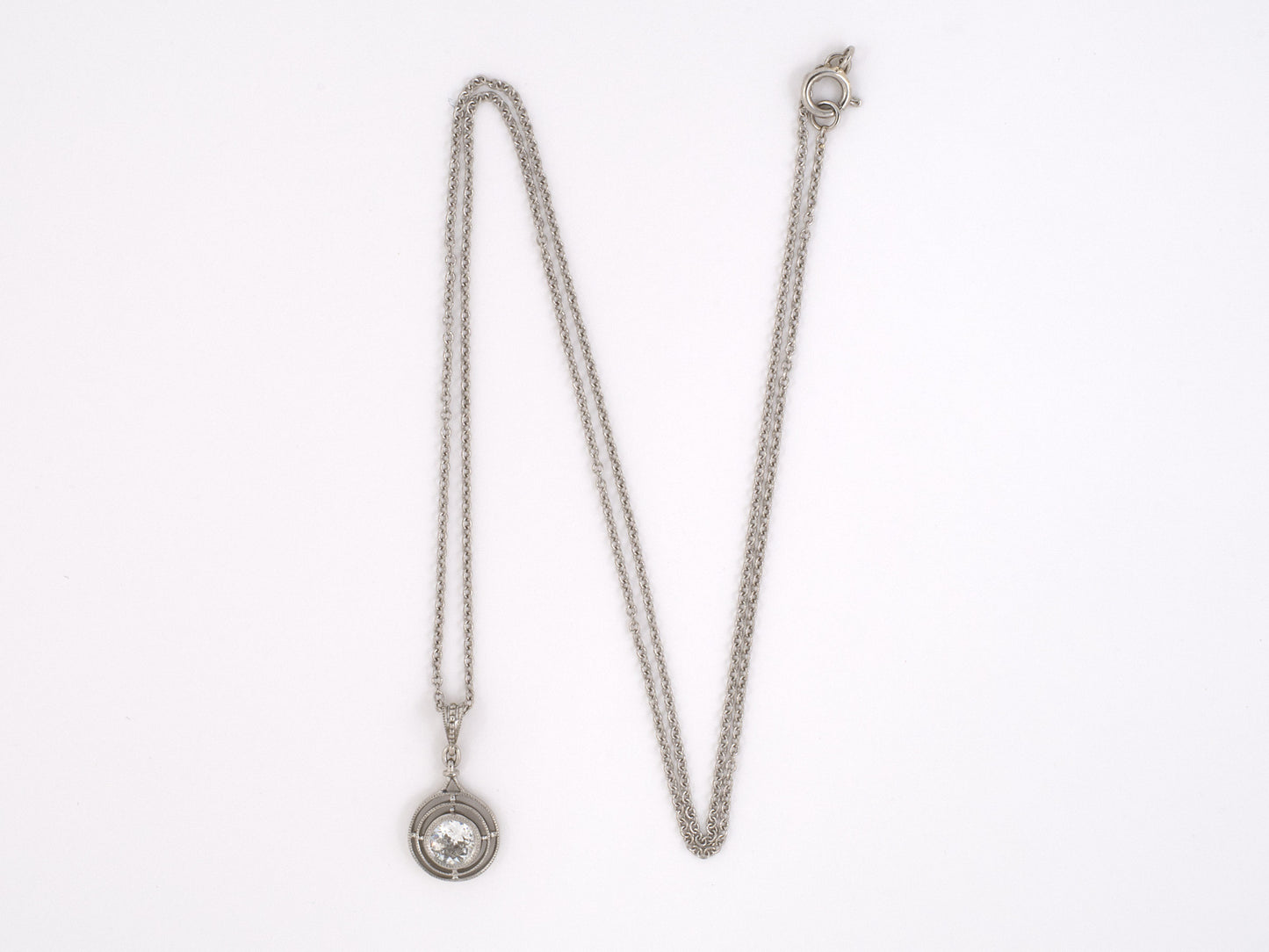45409 - Platinum Diamond Merry Widow Pendant Necklace