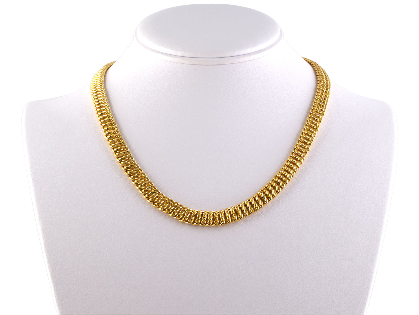 45415 - SOLD - Circa 1875 Victorian Austria Hungary Vienna Gold Double Curb Link Necklace