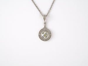 45416 - Platinum Diamond Merry Widow Pendant Necklace