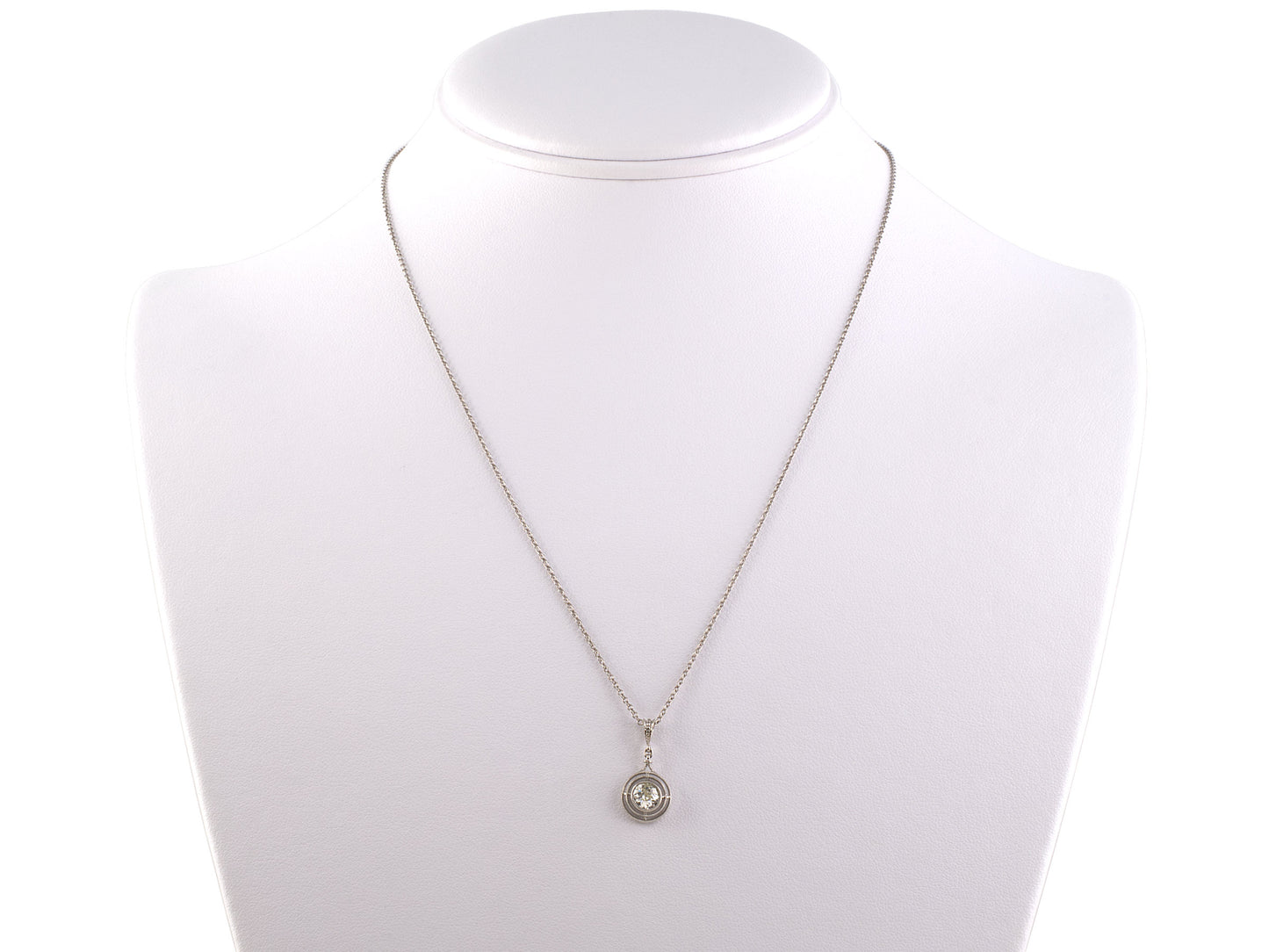 45416 - Platinum Diamond Merry Widow Pendant Necklace