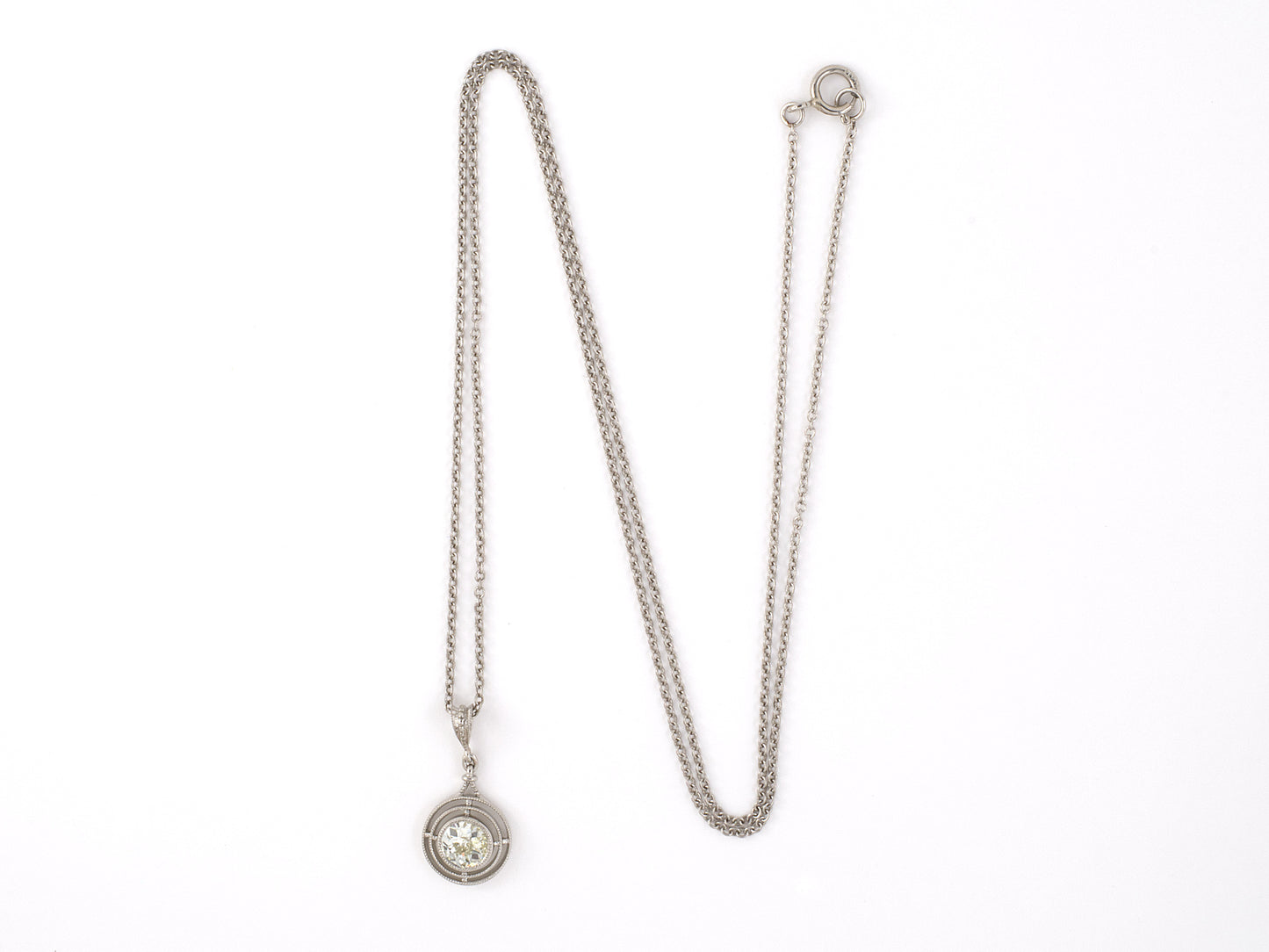 45416 - Platinum Diamond Merry Widow Pendant Necklace