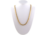 45419 - Italy Gold Byzantine Square Link Necklace