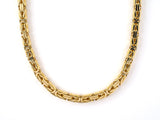 45419 - Italy Gold Byzantine Square Link Necklace