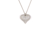 45426 - Tiffany Platinum Pave Diamond Puff Heart Pendant Necklace